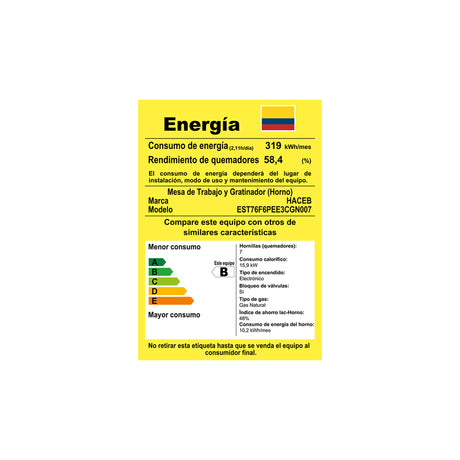 Estufa Haceb Azul 81x98.5cm Para Gas Natural con Seis Quemadores y con Horno - ESTUFAS | Bylmo