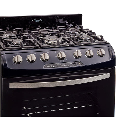 Estufa Haceb Azul 81x98.5cm Para Gas Natural con Seis Quemadores y con Horno - ESTUFAS | Bylmo