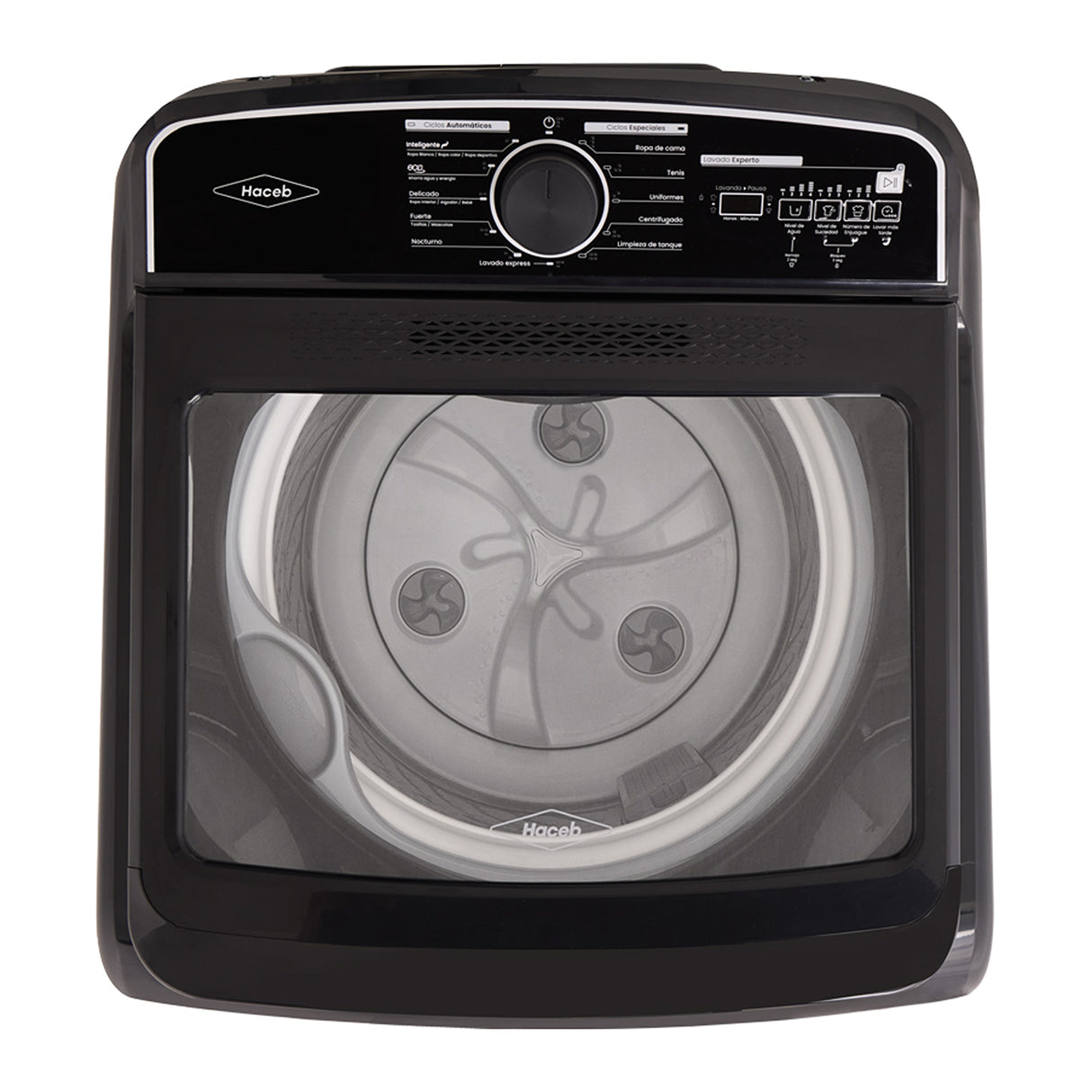 Lavadora Haceb Negro 62x34.9998cm de 18 Kilogramos con Pantalla Digital y 11 Funciones - LAVADORAS Y SECADORAS | Bylmo