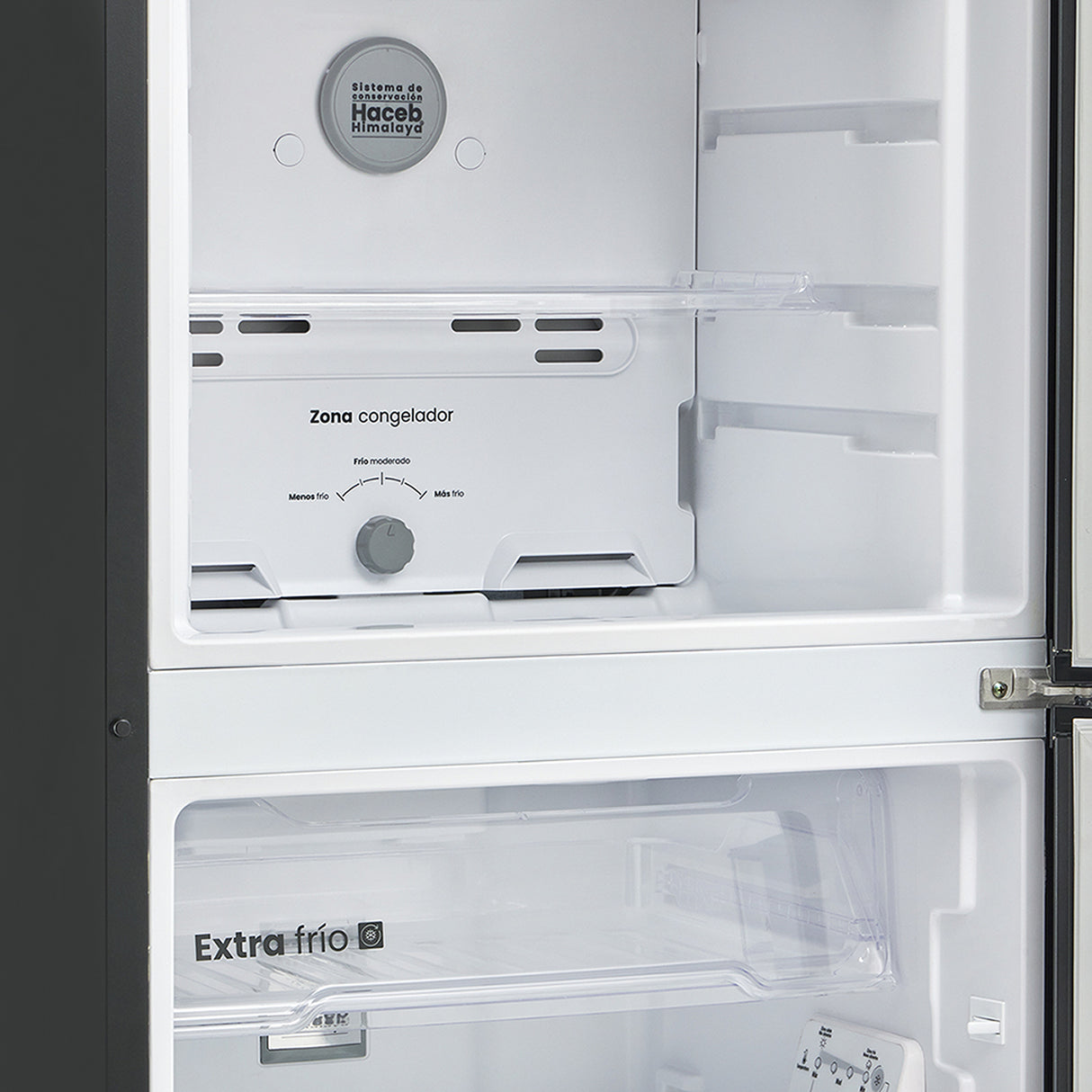 Nevera Haceb Inverter Negro Cósmico 65x150.5cm No Frost de 226 Litros con Dispensador de Agua y con Pantalla Digital - NEVERAS | Bylmo