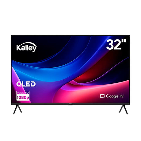 Televisor Kalley Google TV Negro 71.6x47.4cm Smart de 32" Pulgadas QLED Full HD 1080P con Wifi y Bluetooth Integrado