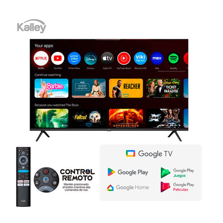 Televisor Kalley Google TV Negro 89.2x55.9cm Smart de 40" Pulgadas QLED Full HD 1080P con Wifi y Bluetooth Integrado - TELEVISORES | Bylmo