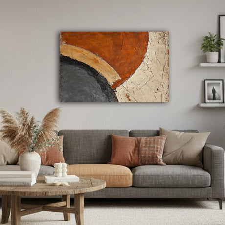 Cuadro decorativo Moderno Vintage Ocre y Carbón 60x93cm de Bastidor - CUADROS | Bylmo