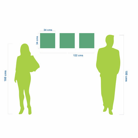 Cuadro decorativo en 3 Piezas Moderno Curvas en la Tierra 34x34cm cada Uno - CUADROS | Bylmo