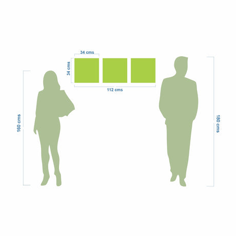 Cuadro decorativo en 3 Piezas Minimalista Sombra del Sol Naciente 34x34cm cada Uno - CUADROS | Bylmo