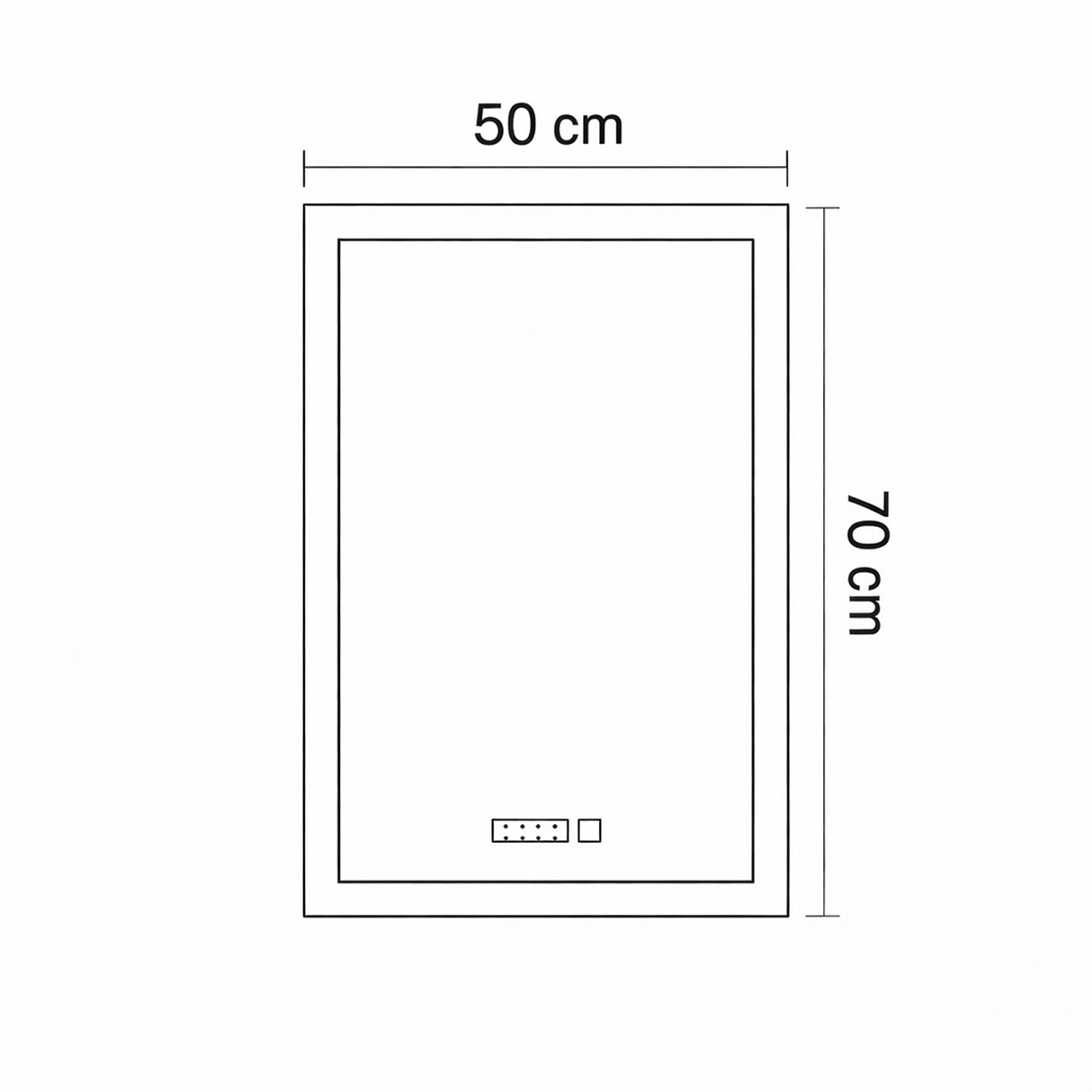 Espejo de Baño Led 50x70cm Rectangular Luz Cálida sin Marco Con Biselado y con SandBlasting - ESPEJOS DE BANHO | Bylmo