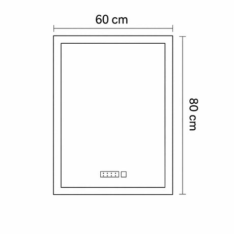 Espejo de Baño Led 60x80cm Rectangular sin Marco Con Biselado y con SandBlasting - ESPEJOS DE BANHO | Bylmo