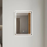 Espejo de Baño Led 50x70cm Luz Neutra Rectangular sin Marco Con Biselado y con SandBlasting - ESPEJOS DE BANHO | Bylmo