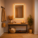 Espejo de Baño Led 50x70cm Luz Neutra Rectangular sin Marco Con Biselado y con SandBlasting - ESPEJOS DE BANHO | Bylmo