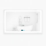 Espejo de Baño Led 80x60cm Rectangular Antiempaño sin Marco Con Biselado y con SandBlasting - ESPEJOS DE BANHO | Bylmo