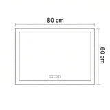 Espejo de Baño Led 80x60cm Rectangular Antiempaño sin Marco Con Biselado y con SandBlasting - ESPEJOS DE BANHO | Bylmo