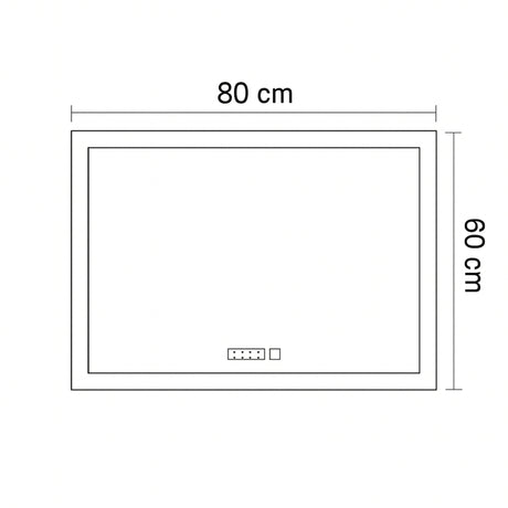Espejo de Baño Led 80x60cm Rectangular Antiempaño sin Marco Con Biselado y con SandBlasting - ESPEJOS DE BANHO | Bylmo