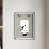 Espejo de Baño Led 60x80cm Rectangular Antiempaño sin Marco Con Biselado y con SandBlasting - ESPEJOS DE BANHO | Bylmo