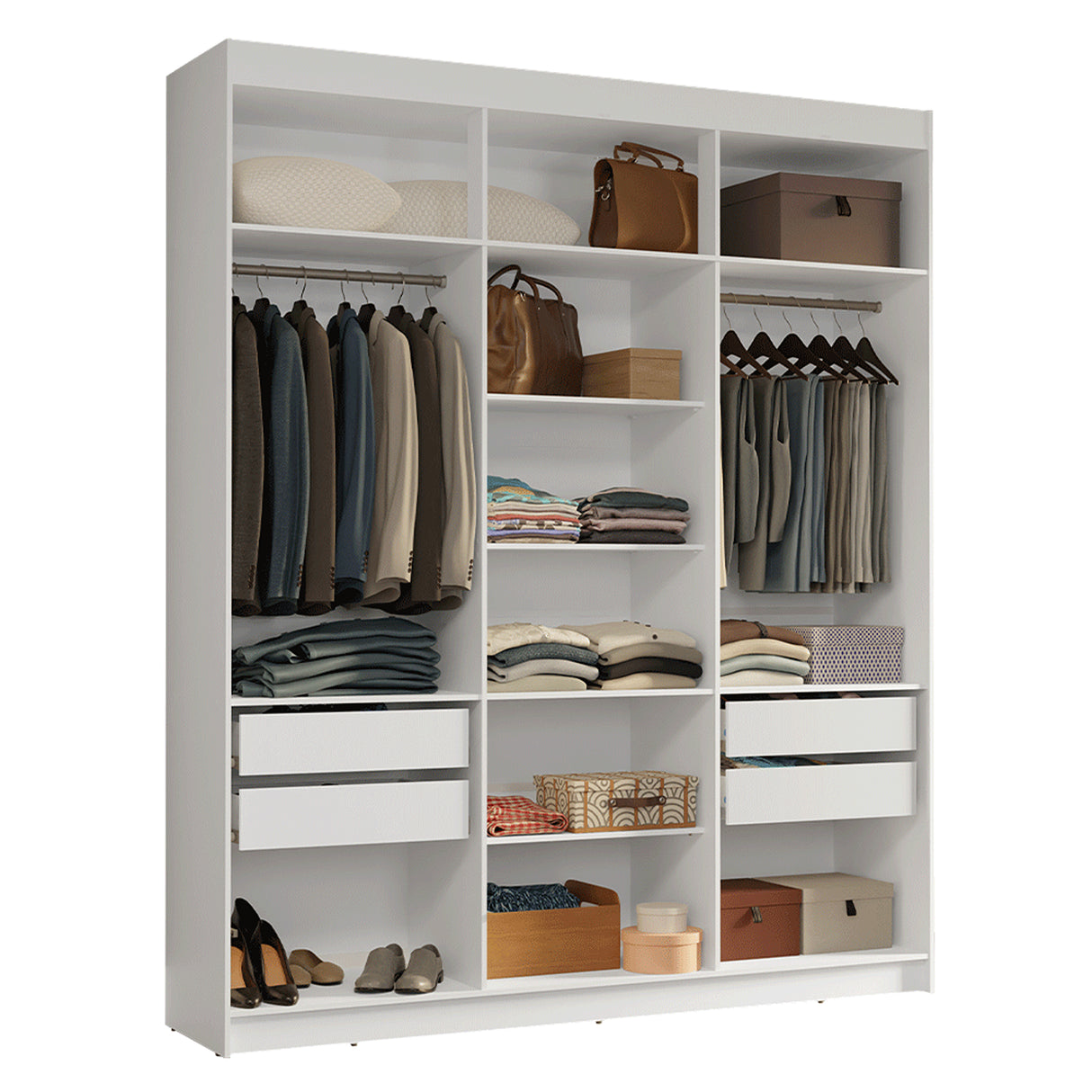 Closet Venus Blanco 180x217cm sin Puertas y con Doce Compartimientos - CLOSETS | Bylmo