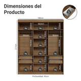 Closet Venus Marrón 180x217cm sin Puertas y con Doce Compartimientos - CLOSETS | Bylmo