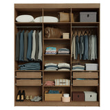 Closet Venus Marrón y Negro 180x217cm con Seis Puertas de Tiradores Marrón con Doce Compartimientos y con Espejo - CLOSETS | Bylmo