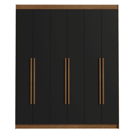 Closet Venus Marrón y Negro 180x217cm con Seis Puertas de Tiradores Marrion y con Doce Compartimientos - CLOSETS | Bylmo
