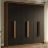 Closet Venus Marrón y Negro 180x217cm con Seis Puertas de Tiradores Marrion y con Doce Compartimientos - CLOSETS | Bylmo
