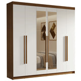 Closet Venus Marrón y Blanco 180x217cm con Seis Puertas con Doce Compartimientos y con Espejo - CLOSETS | Bylmo