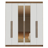 Closet Venus Marrón y Blanco 180x217cm con Seis Puertas con Doce Compartimientos y con Espejo - CLOSETS | Bylmo