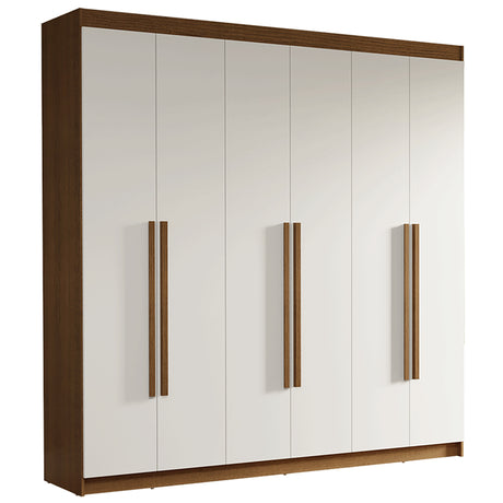 Closet Venus Marrón y Blanco 180x217cm con Seis Puertas y con Doce Compartimientos - CLOSETS | Bylmo