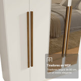 Closet Venus Blanco y Marrón 180x217cm con Seis Puertas con Doce Compartimientos y con Espejo - CLOSETS | Bylmo