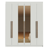 Closet Venus Blanco y Marrón 180x217cm con Seis Puertas con Doce Compartimientos y con Espejo - CLOSETS | Bylmo