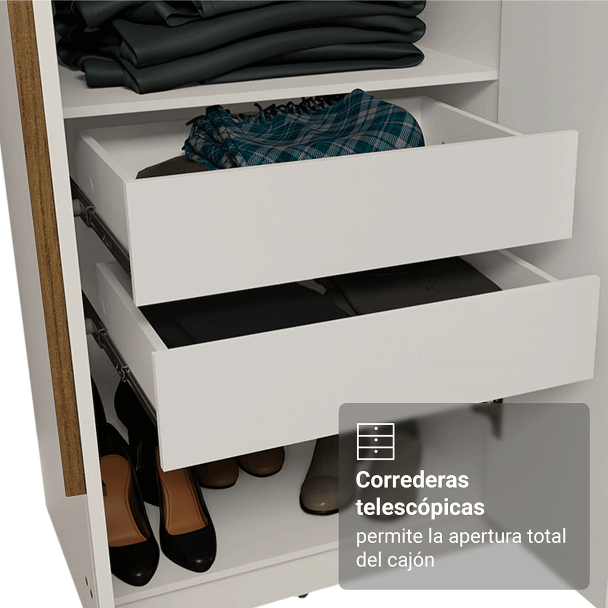 Closet Venus Blanco y Marrón 180x217cm con Seis Puertas y con Doce Compartimientos - CLOSETS | Bylmo