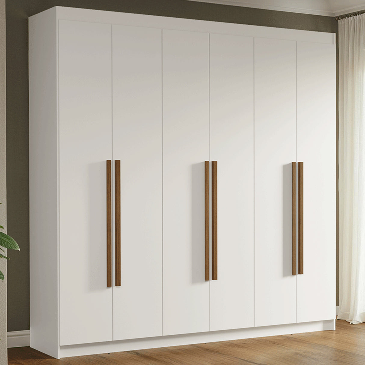 Closet Venus Blanco y Marrón 180x217cm con Seis Puertas y con Doce Compartimientos - CLOSETS | Bylmo