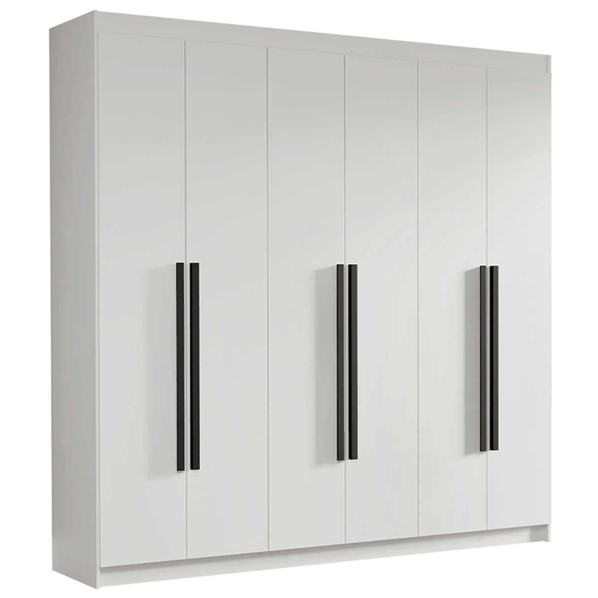 Closet Venus Blanco y Negro 180x217cm con Seis Puertas de Tiradores Negros y con Doce Compartimientos - CLOSETS | Bylmo