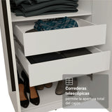 Closet Venus Blanco y Negro 180x217cm con Seis Puertas de Tiradores Negros y con Doce Compartimientos - CLOSETS | Bylmo