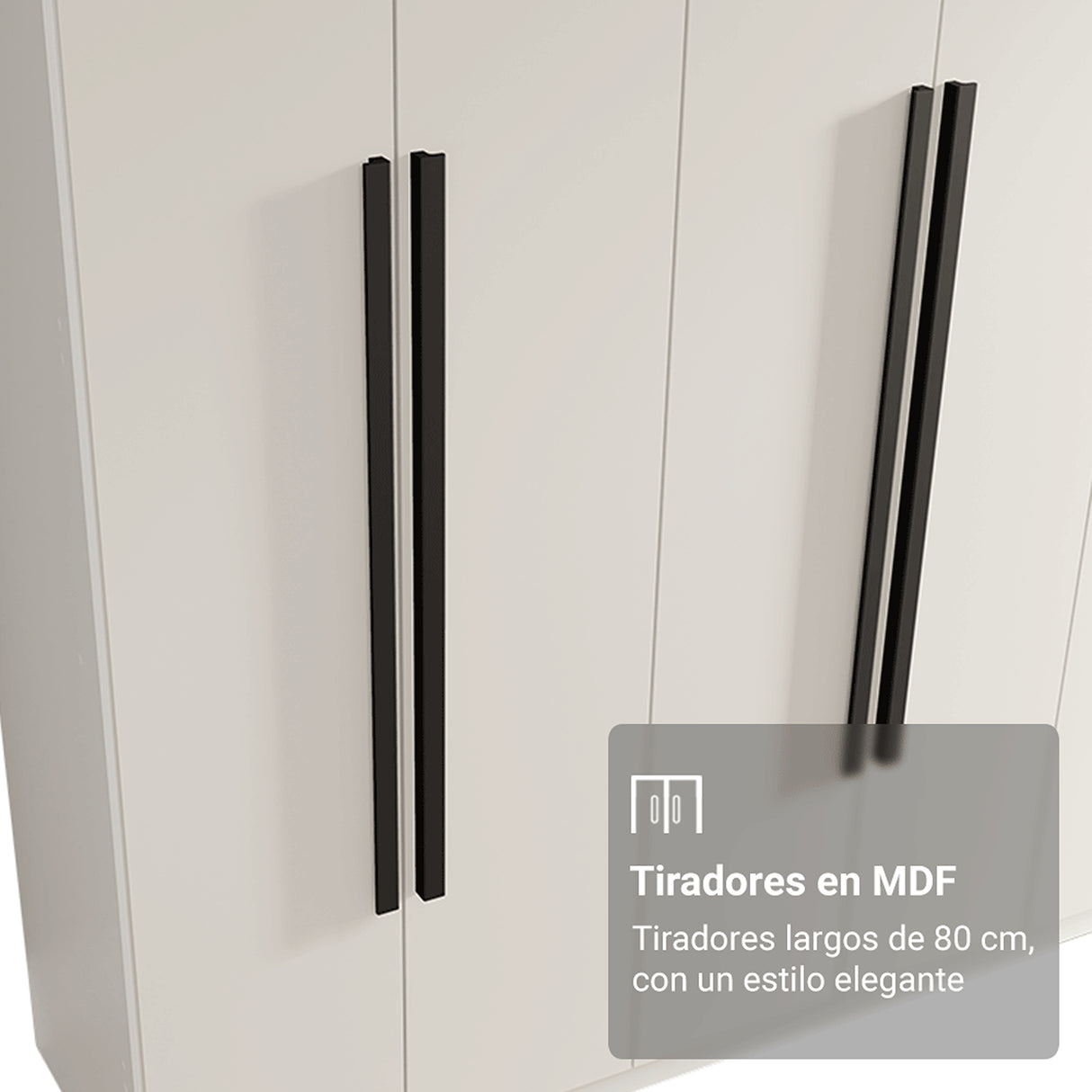 Closet Venus Blanco y Negro 180x217cm con Seis Puertas de Tiradores Negros y con Doce Compartimientos - CLOSETS | Bylmo
