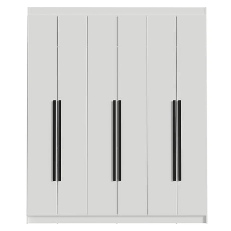 Closet Venus Blanco y Negro 180x217cm con Seis Puertas de Tiradores Negros y con Doce Compartimientos - CLOSETS | Bylmo