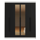 Closet Venus Blanco y Negro 180x217cm con Seis Puertas con Doce Compartimientos y con Espejo - CLOSETS | Bylmo