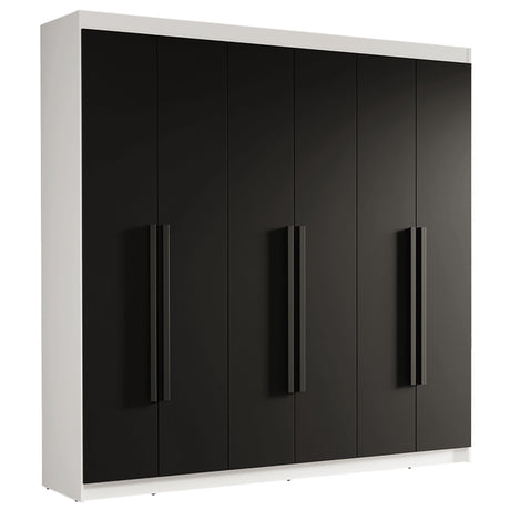 Closet Venus Blanco y Negro 180x217cm con Seis Puertas y con Doce Compartimientos - CLOSETS | Bylmo