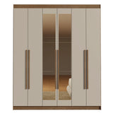 Closet Venus Marrón y Crema 180x217cm con Seis Puertas con Doce Compartimientos y con Espejo - CLOSETS | Bylmo