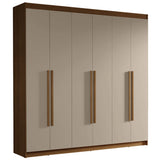 Closet Venus Marrón y Crema 180x217cm con Seis Puertas y con Doce Compartimientos - CLOSETS | Bylmo