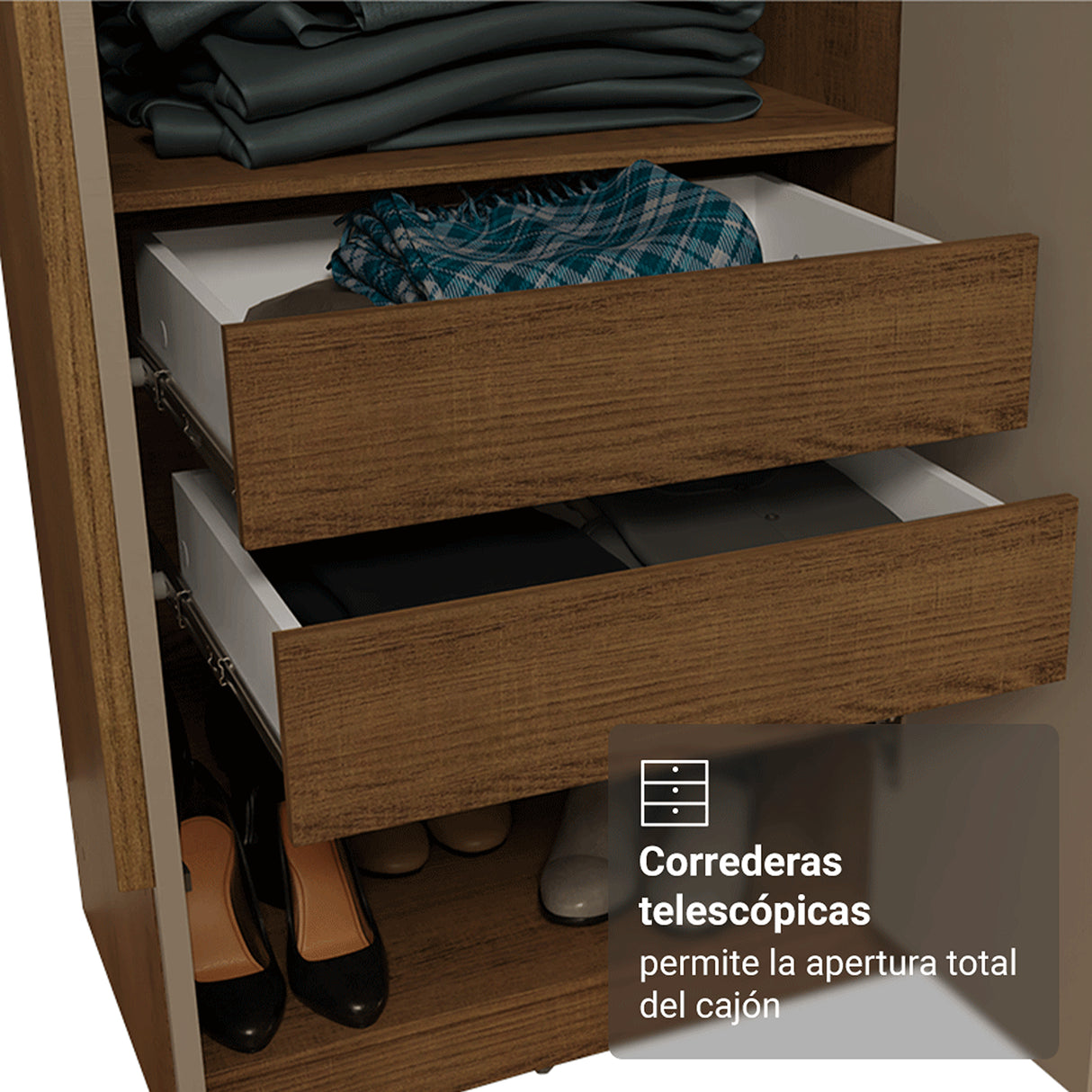 Closet Venus Marrón y Crema 180x217cm con Seis Puertas y con Doce Compartimientos - CLOSETS | Bylmo