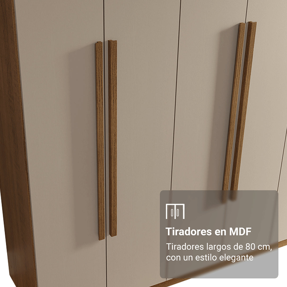 Closet Venus Marrón y Crema 180x217cm con Seis Puertas y con Doce Compartimientos - CLOSETS | Bylmo
