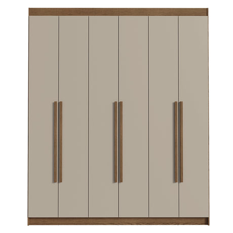 Closet Venus Marrón y Crema 180x217cm con Seis Puertas y con Doce Compartimientos - CLOSETS | Bylmo