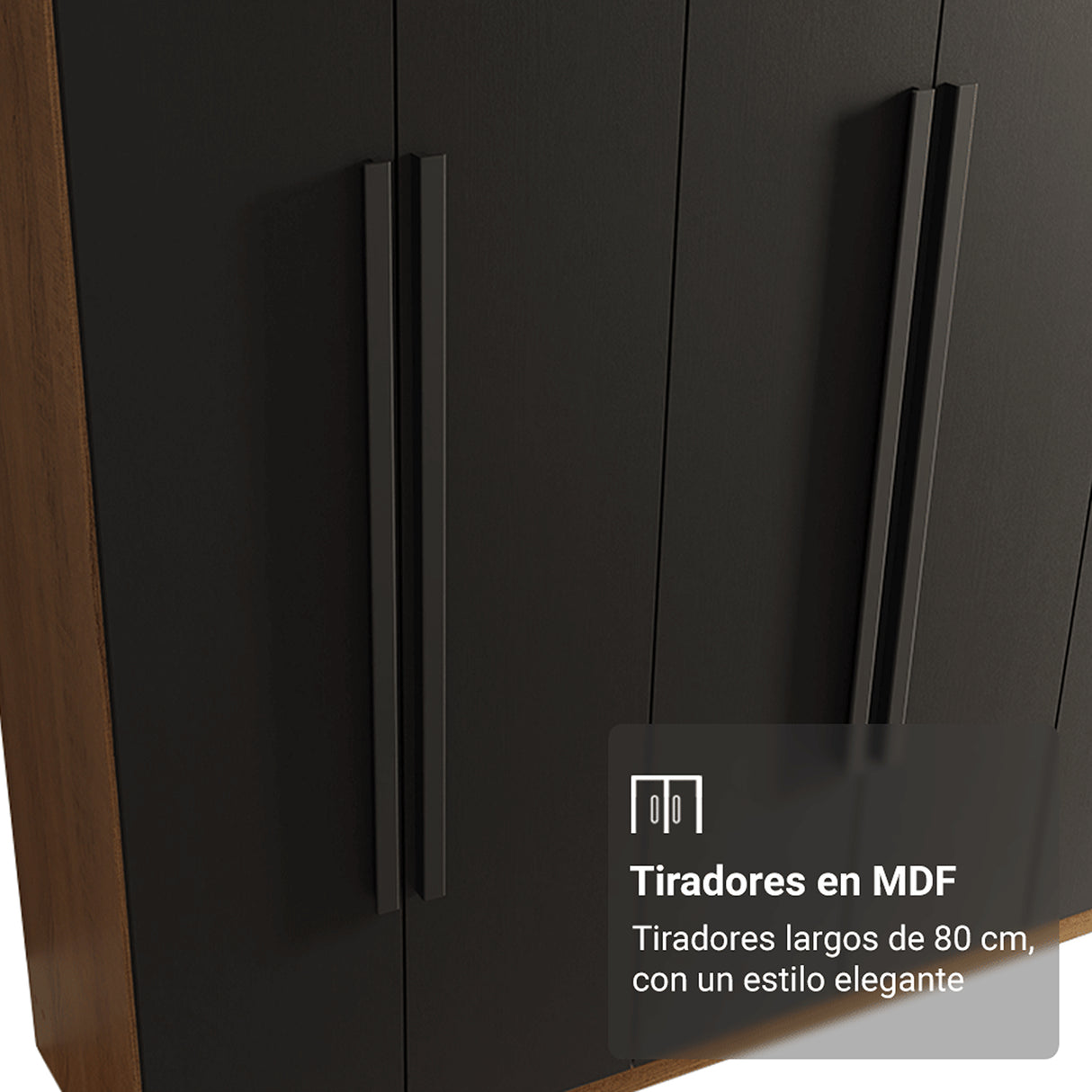 Closet Venus Marrón y Negro 180x217cm con Seis Puertas y con Doce Compartimientos - CLOSETS | Bylmo