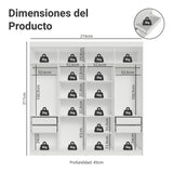 Closet Venus Blanco 216x217cm sin Puertas y con Diecisiete Compartimientos - CLOSETS | Bylmo