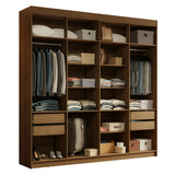 Closet Venus Marrón 216x217cm sin Puertas y con Diecisiete Compartimientos - CLOSETS | Bylmo