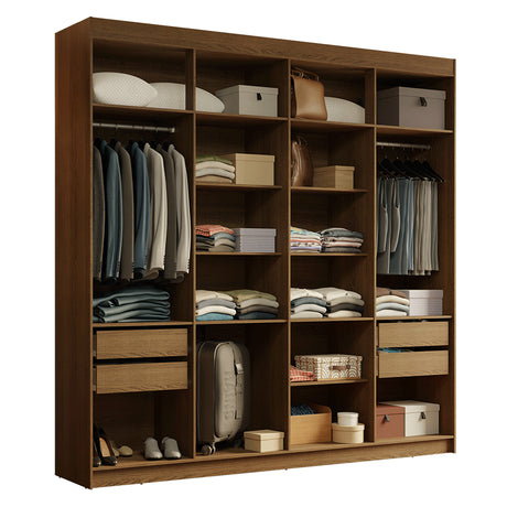 Closet Venus Marrón 216x217cm sin Puertas y con Diecisiete Compartimientos - CLOSETS | Bylmo