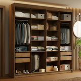 Closet Venus Marrón 216x217cm sin Puertas y con Diecisiete Compartimientos - CLOSETS | Bylmo