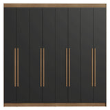 Closet Venus Marrón y Negro 216x217cm con Ocho Puertas de Tiradores Marrón y con Diecisiete Compartimientos - CLOSETS | Bylmo