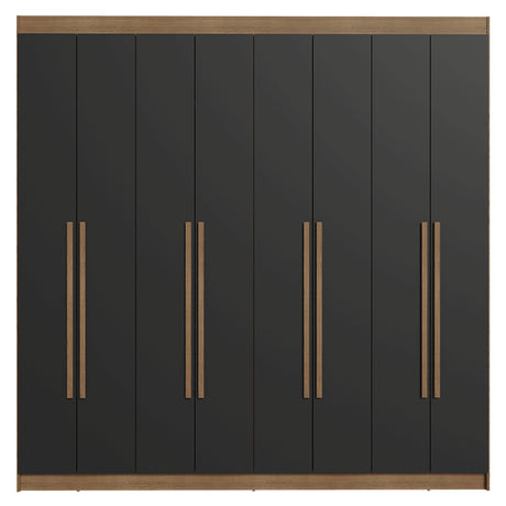 Closet Venus Marrón y Negro 216x217cm con Ocho Puertas de Tiradores Marrón y con Diecisiete Compartimientos - CLOSETS | Bylmo