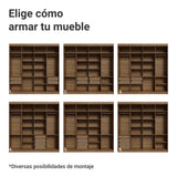 Closet Venus Marrón y Blanco 216x217cm con Ocho Puertas y con Diecisiete Compartimientos - CLOSETS | Bylmo