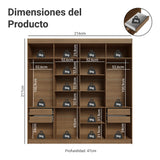 Closet Venus Marrón y Blanco 216x217cm con Ocho Puertas y con Diecisiete Compartimientos - CLOSETS | Bylmo