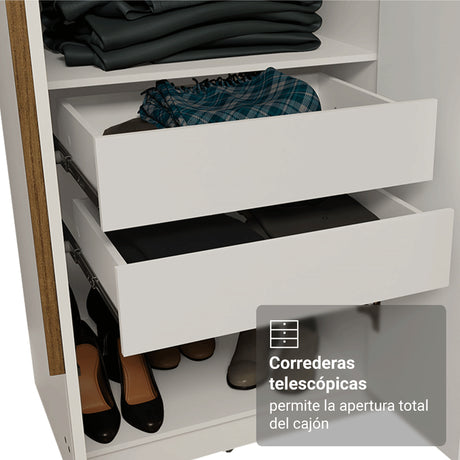 Closet Venus Blanco y Marrón 216x217cm con Ocho Puertas con Diecisiete Compartimientos y con Espejo - CLOSETS | Bylmo